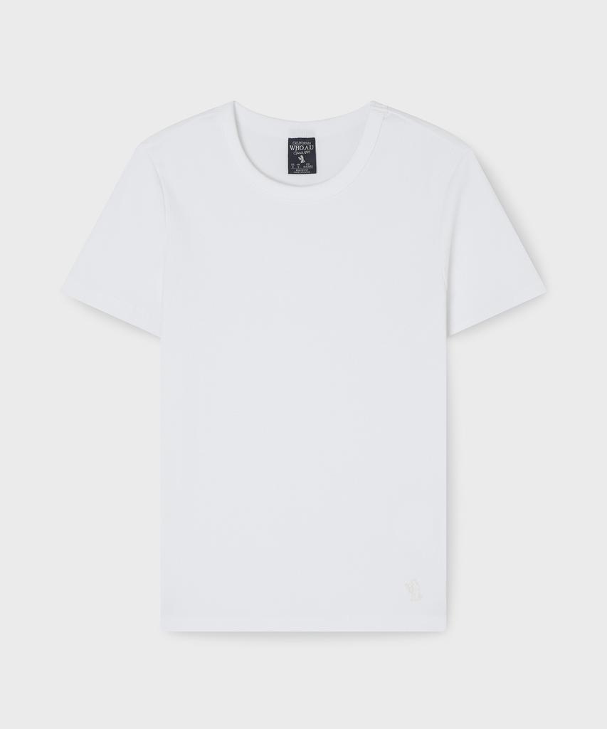 WHO.A.U Ribbed Short Sleeve T-Shirt / Whrag2421F