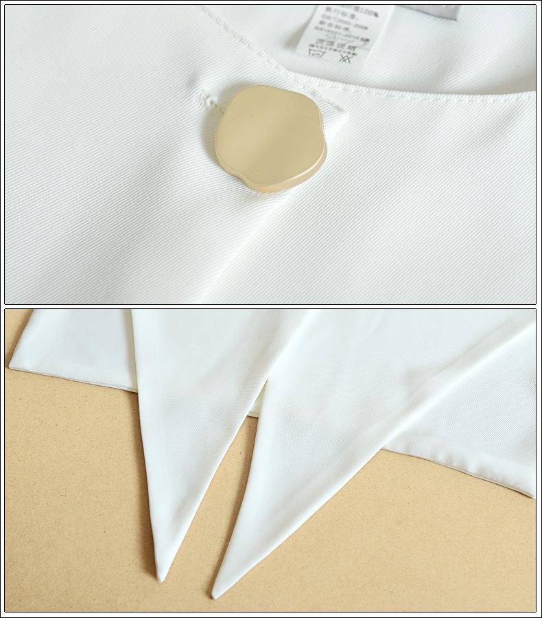 Preppy Navy Collar Sleeveless Button-Up Dickey Shawl