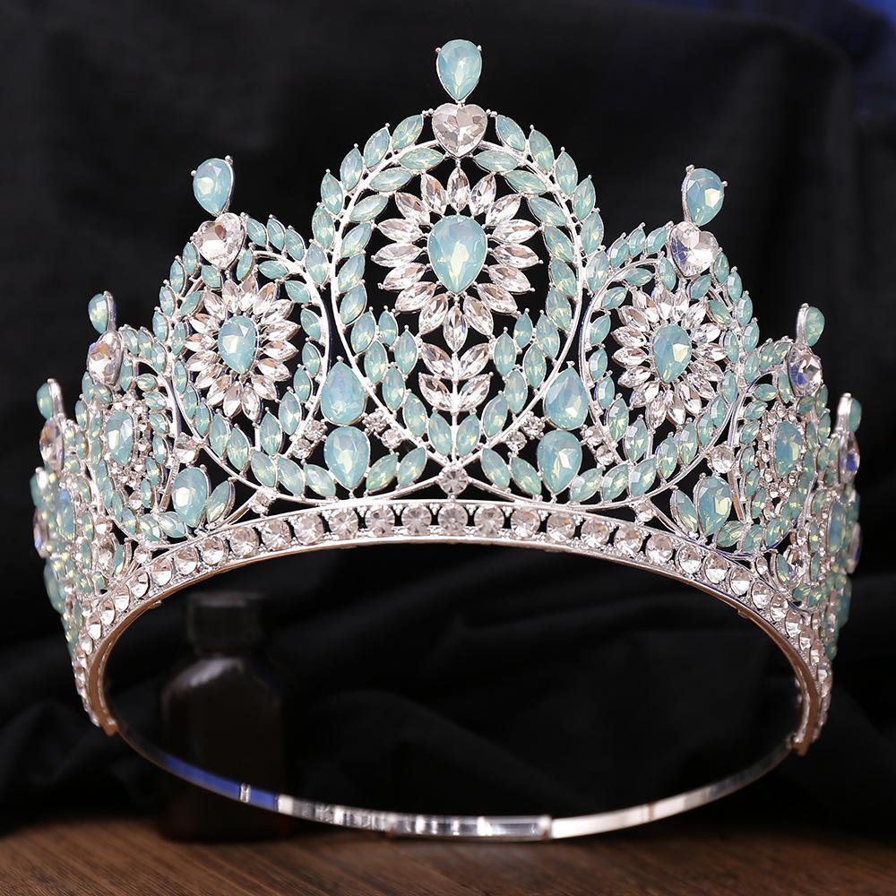 Elegant AB Crystal Tiara Crown for Women Wedding Party Luxury Queen Rhinestone Crown Hair Dress Jewelry Girls Accessories