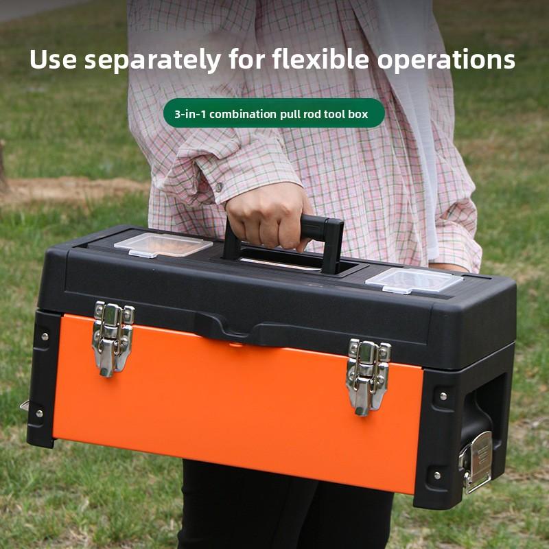 Combination Lever Tool Box Three-layer Hardware Tool Case Multi-functional Work Maintenance Tools Organizer Stacked Toolbox