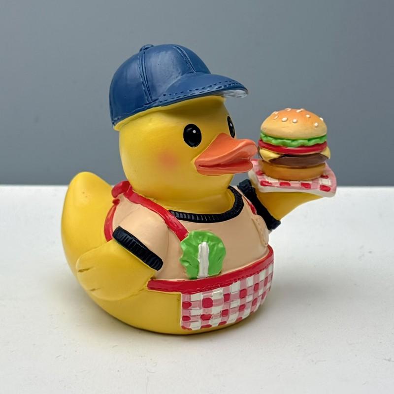 Hamburger Duck Figurine Resin Desktop Decor Party Gift Birthdays Holidays Home Office