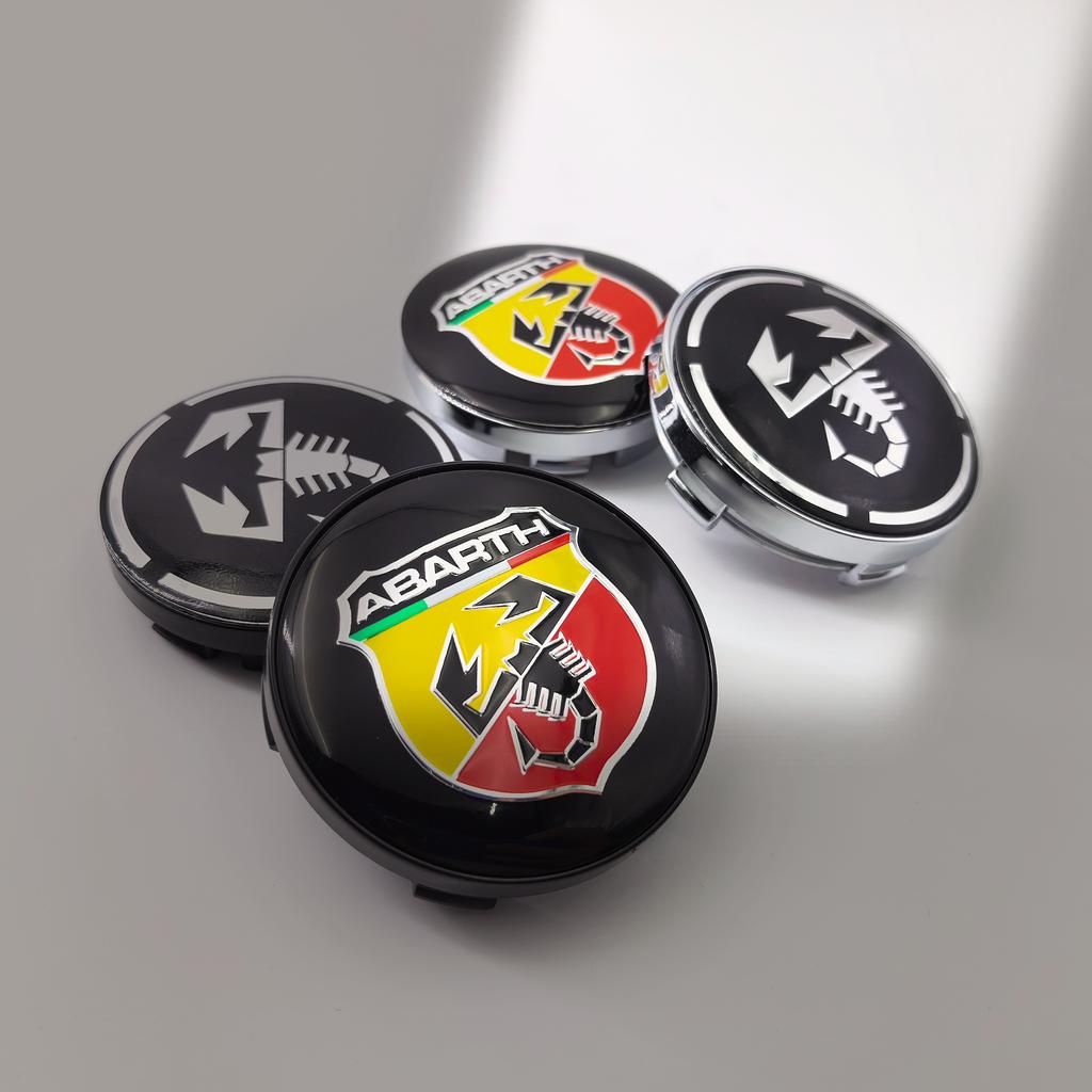 4ps 56mm/60mm 5.6cm/6cm Abarth logo car emblem Wheel Center Hub Cap auto Rim refit dust-proof badge covers styling accessories