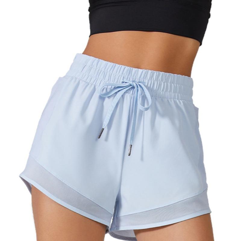 Fake Two Pairs of Sports Shorts Anti Glare Running Training and Fitness Pants High Waisted Loose and Breathable Yoga Pants Women’s Shorts