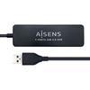 Aisens Hub USB 2.0 Type A/M-4xtype A/H Svart 30 cm