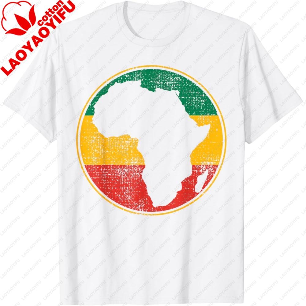Africa Shirt Retro Map Tanzania Namibia Kenya TShirt Africa Map PanAfrican Flag Print Women Tee Casual Cultural Pride Tops