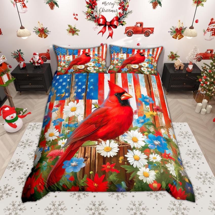 

Comforter Homewish Cardibal Bird Hummingbird 2Pcs/3Pcs Merry Christmas Bedding Wild Animal Wildlife Set Comforter (quilt)-EU Single(135*200cm)3pcs