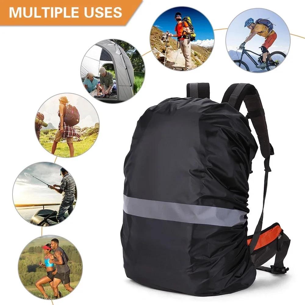 Durable And Safe Backpack Rain Cover Reflective Strip Waterproof Ultralight Backpack Cover Anti-Slip Cross Buckle Strap Hiking Camping Biking