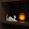 Desktop Halloween Ornaments 3D Printed Cat Ghost Desk Buddy, Cute Kitty Figurine for Spooky Home Office Decor Shelf, Kitten Ornament, Party
