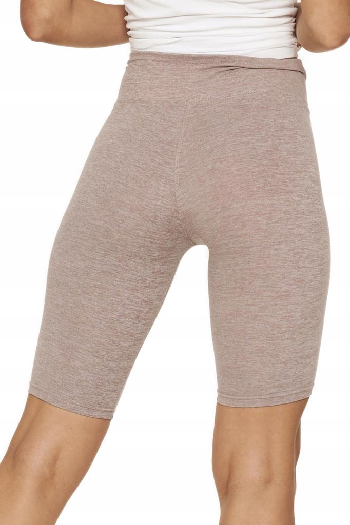 Peach Touch Fit High Waist Cycling Leggings MORAJ Sports Tights S/M Beige Melange