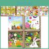 Xh107 Adorable Cartoon Style Easter Bunny Static Cling Window Decor For Kids