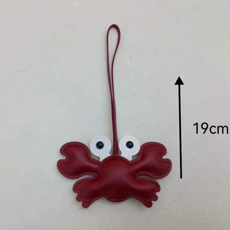 Creative Crab Keychain Scratch Resistant PU Leather Key Ring Hawaii Trip Souvenir Perfect Gift for Collectors
