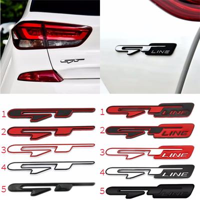 Car Sticker Metal GT Line Emblem Rear Trunk Badge Decal For 206 208 308 307 207 208 3008 407 Ceed Picanto Stonic Sportage