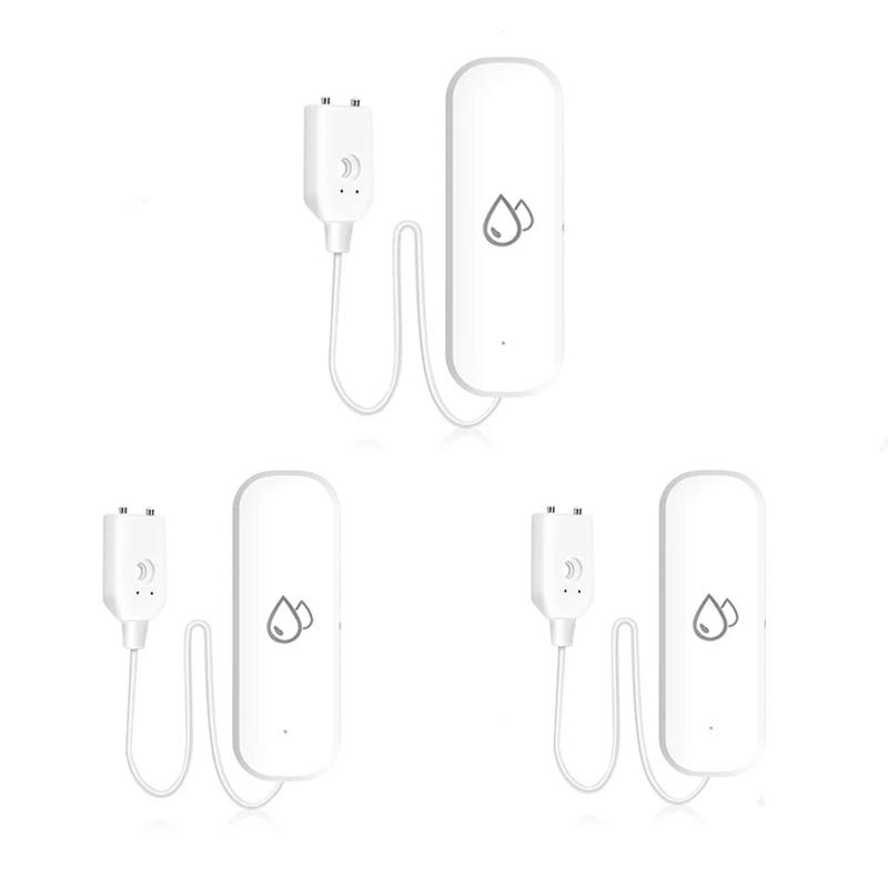 1-4PCS Zigbee Water Leak Sensor Water Leakage Detector Alarm App Remote Monitoring Home Water Leak Detector Compatible Alexa