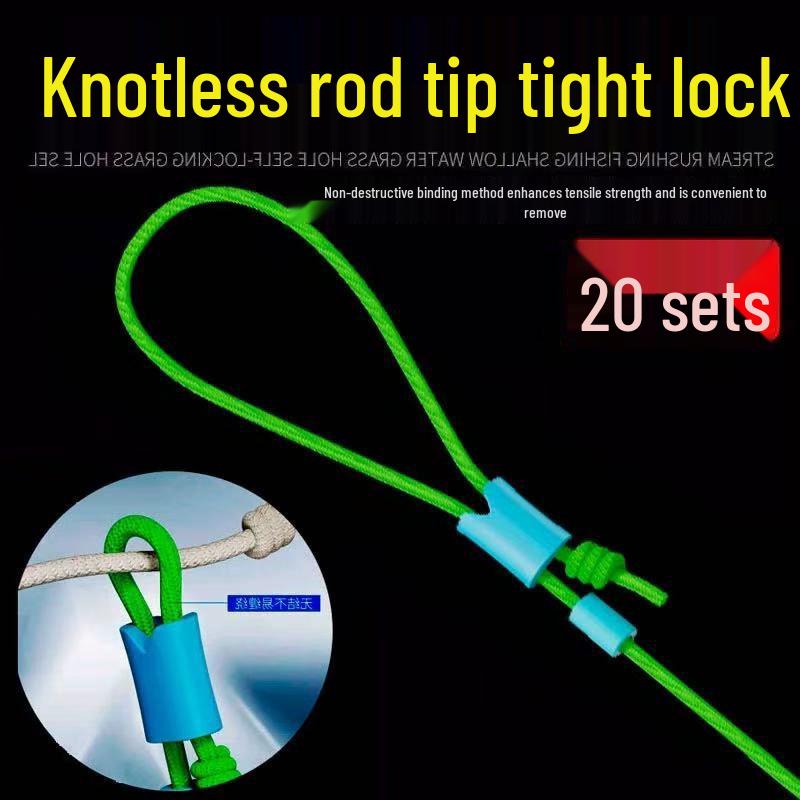Billion Battle Knotless Fishing Rod Tip Self-Locking Buckle with PE Reinforced Line Protector and Locking Bead.