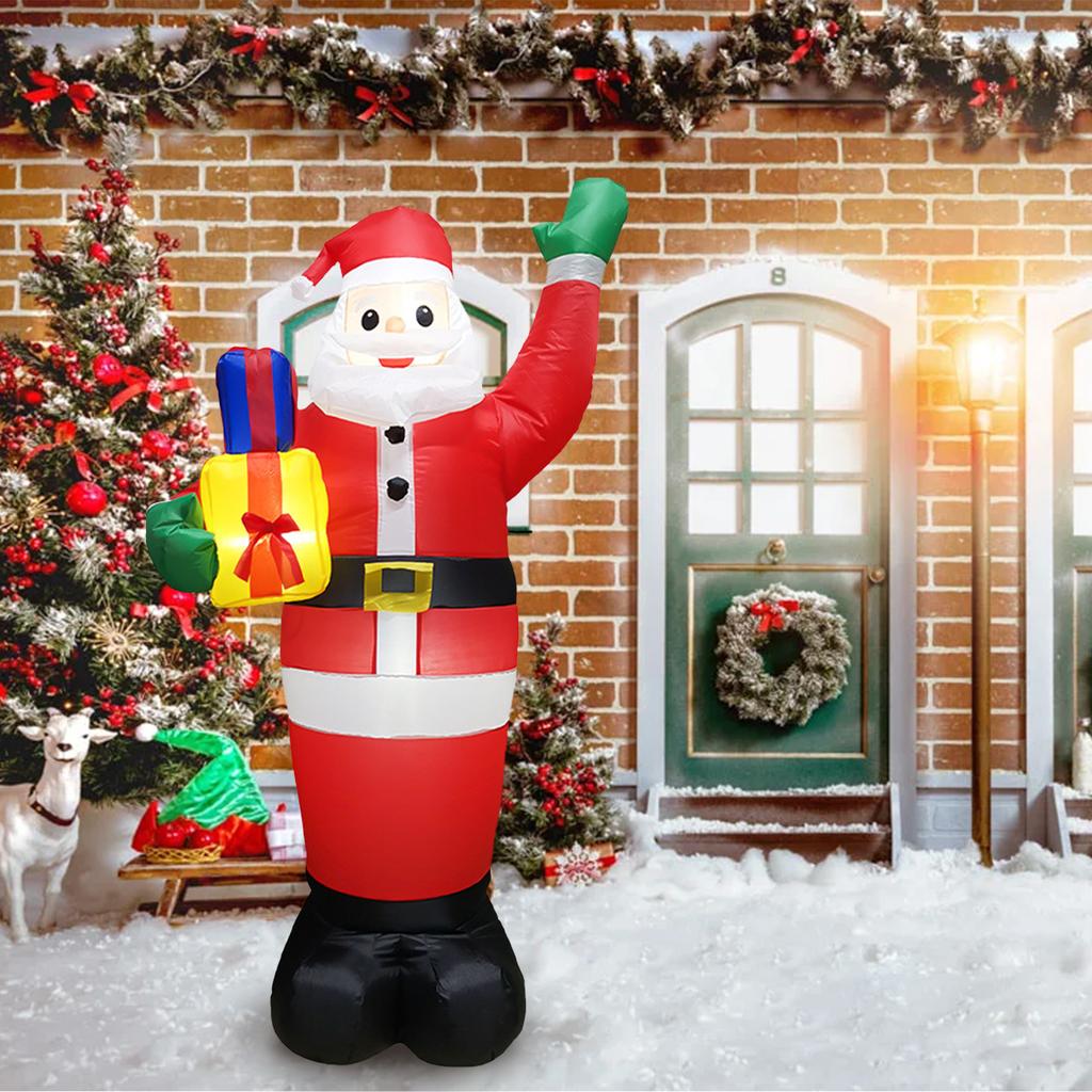 Christmas Inflatable Santa Claus Lighted Blow Up Christmas Yard Decoration