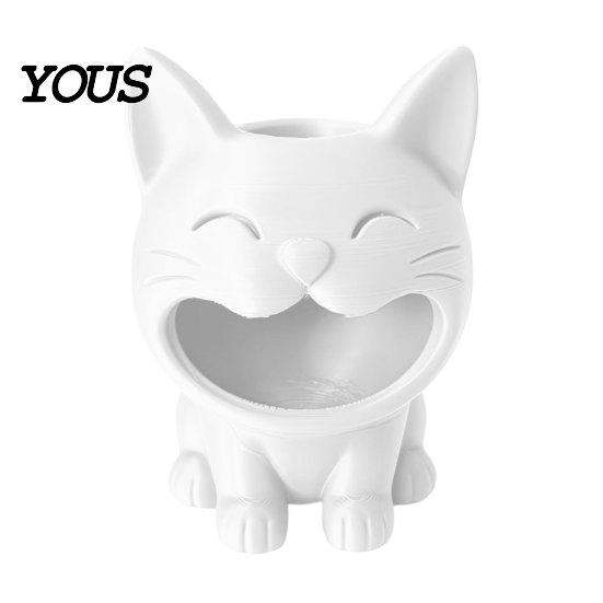 3D Printed Pen Cup Cat Shaped Candy Bowl, Cute Storage Container, Desktop Desk Organizer Holder, Versatile for Pencils Jewelry Hair Ties
