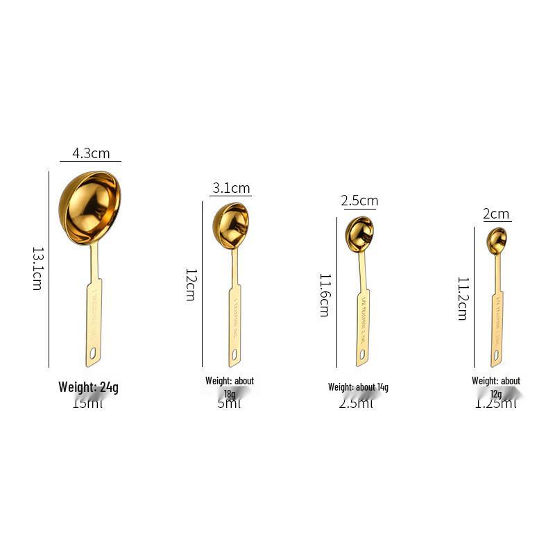 MDNG Gold Stainless Steel Measuring Spoon Set (4-Piece)