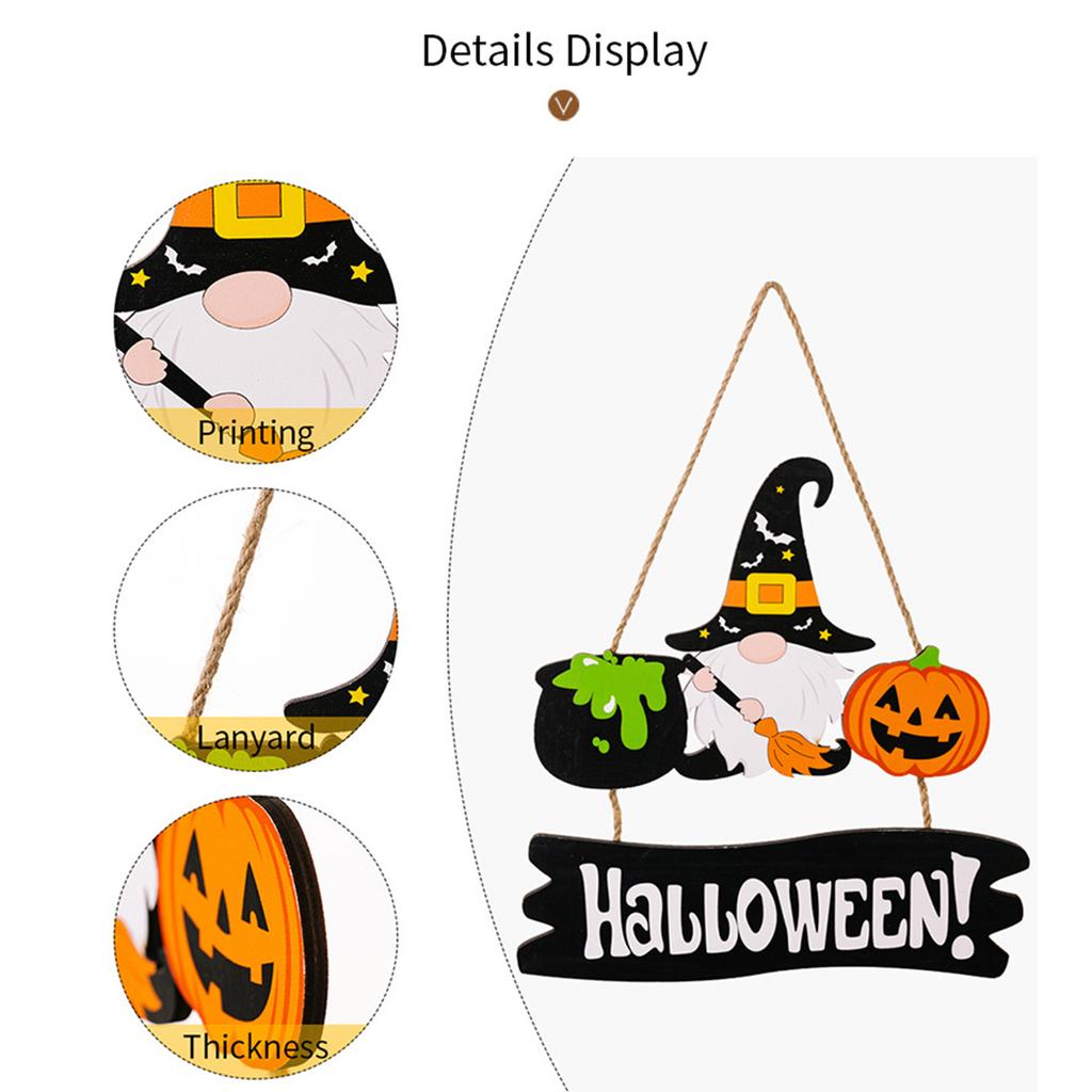 Wooden Pendant Festival Decor Pumpkin-Witch Decoration Front Door Welcome Sign Halloween Themed Door Sign Party Supplies