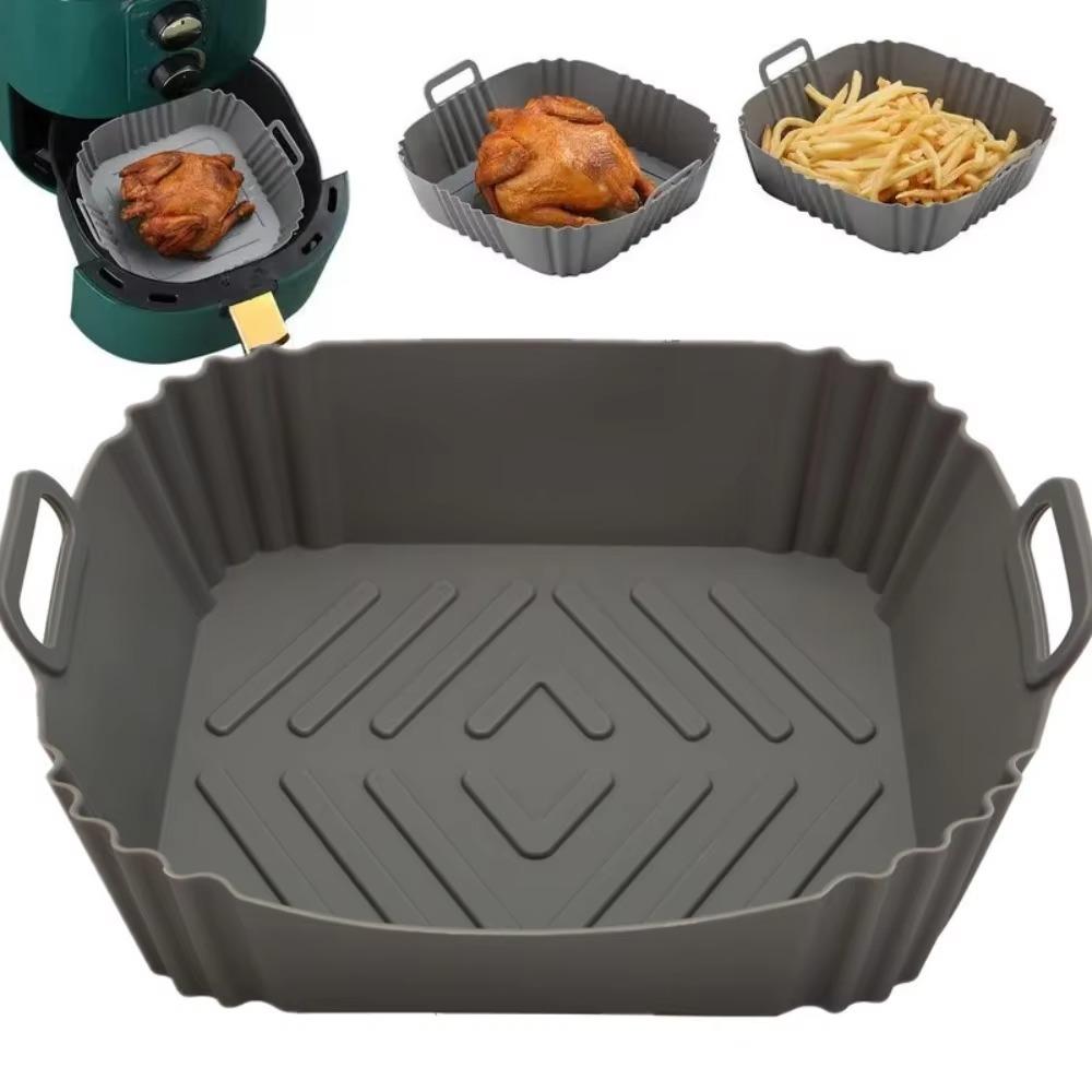 Baking Bread Pan Reusable Silicone Air Fryer Basket Liner Pot Tray Container Baking Mold Canister Shape Protector Accessories