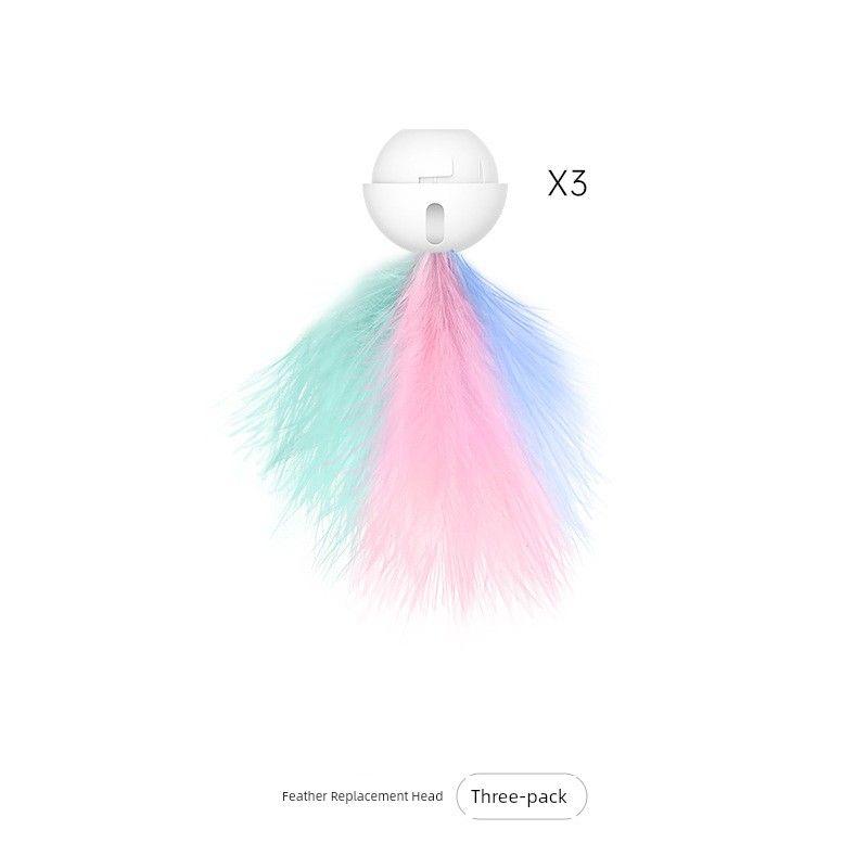 

Pet Supplies Cat Retractable with Laser Feather Replaceable Head Interactive Toy Cat Supplies Funny Cat Stick Feather Replacement Head (Pack of 3)