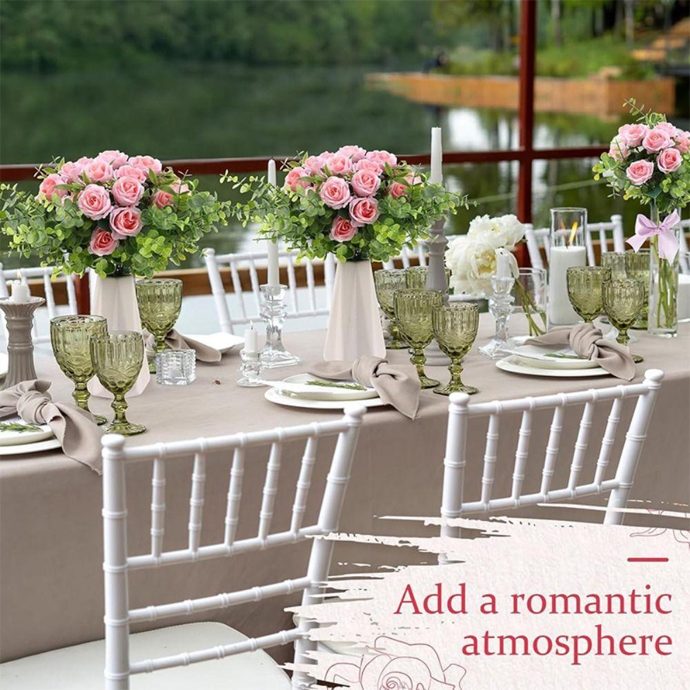 Lifelike with Stems Artificial Rose Flowers Real Touch Floral Arrangements Silk Flowers Fake Flower Bouquets Party Centerpieces