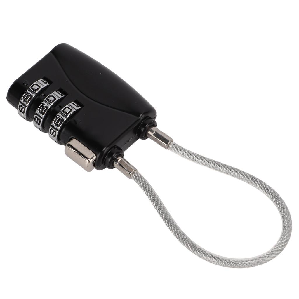 Cable Lock Padlock Customs Password Lock 3 Dial Combination Anti Theft for Travel Luggage Suitcase