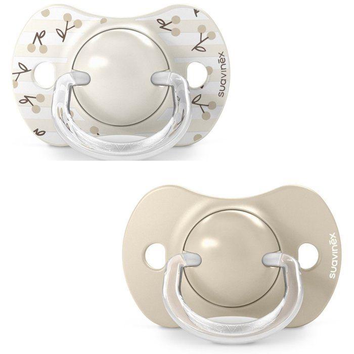 Suavinex Birdies 2 Fopspenen met Symmetrische SX Pro Speentjes 0 tot 6 Maanden (Kleur : Beige)