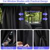 Set Of 3 Car Window Shades, 1 Rear Seat Divider Curtain & 2 Rear Side Window Sun Shades, 95% Light Blocking Car Window Covers Privacy Protection