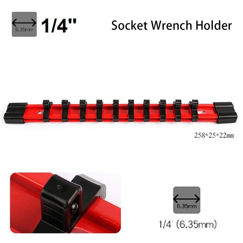 

1 шт. Кронштейн для рейки Настенный держатель Держатель для торцевого ключа Держатель для торцевых головок с прямым приводом Органайзер для торцевых головок 1/4 6.35mm