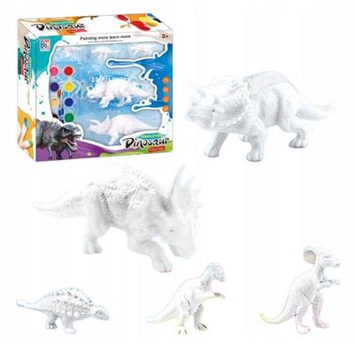 3D Dinosauriefigur Dekoreringskit Kreativa Målarkvastar