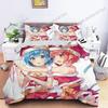 Anime Re Zero Ram Rem 3D NEW Duvet Cover Pillowcase Bedding Set Adult Boy Girl Bedroom Decoration Children Single Double Large