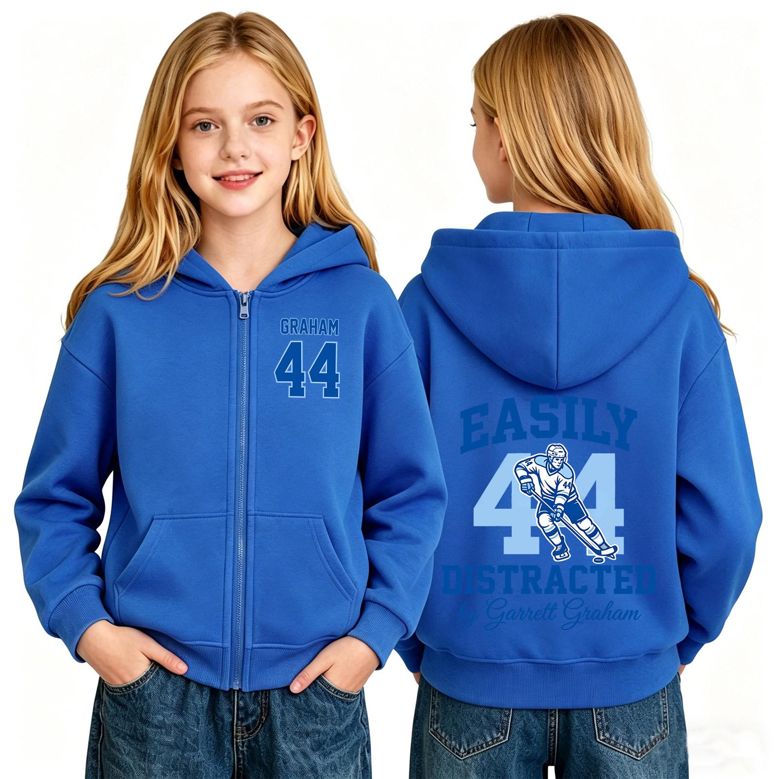 Girls Hooded Long Sleeve Zip Up Jacket Casual Comfortable Top, Full Front Zipper Outerwear for Toddler Youth 160 синий