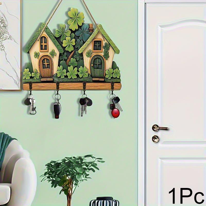 Flat Key Holder Orderliness Wood Space Saving Artistic Cafes Retro Style Home Storage DIY Installation Gift Giving Practicality