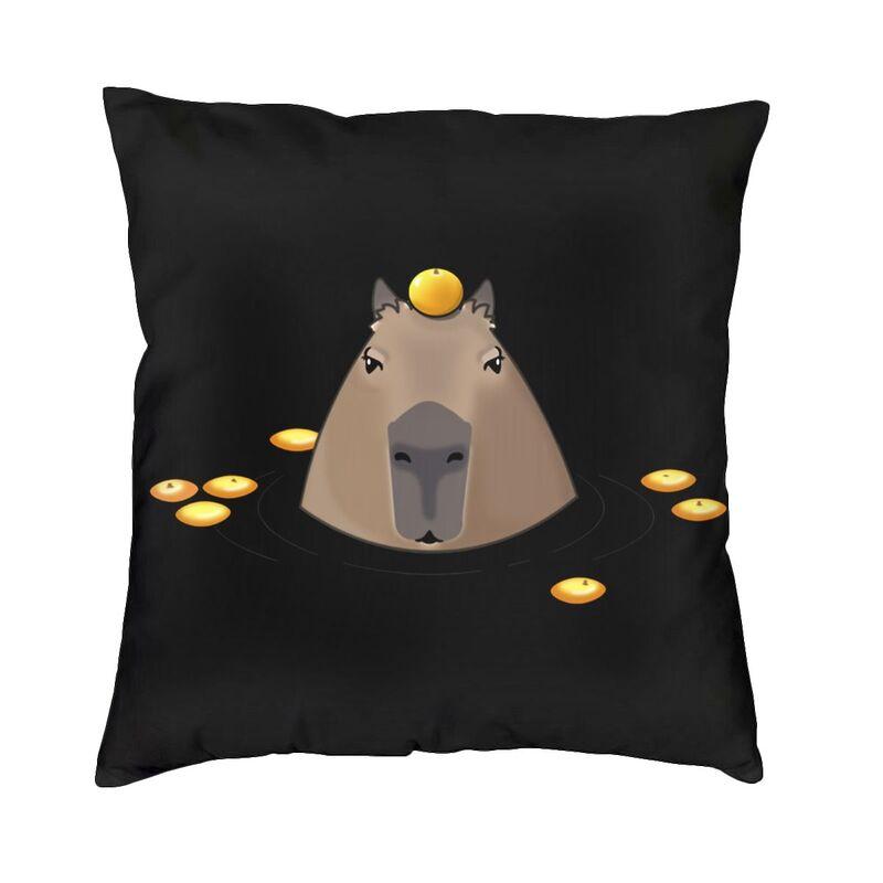 Doodle Plants Capybaras Pillow Case 40X40Cm Living Room Decoration Kawaii Wild Animals Cushions For Sofa Square Pillowcase
