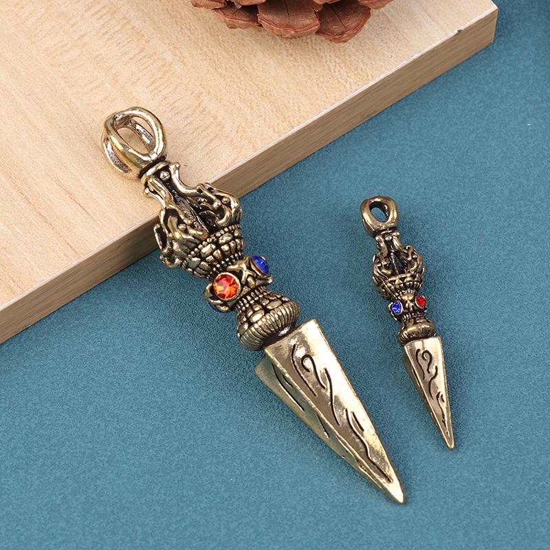 Vintage Copper Vajra Pestle Religious Collection Home Decorations Antique Brass Desk Decors Buddha Instrument Feng Shui Ornament