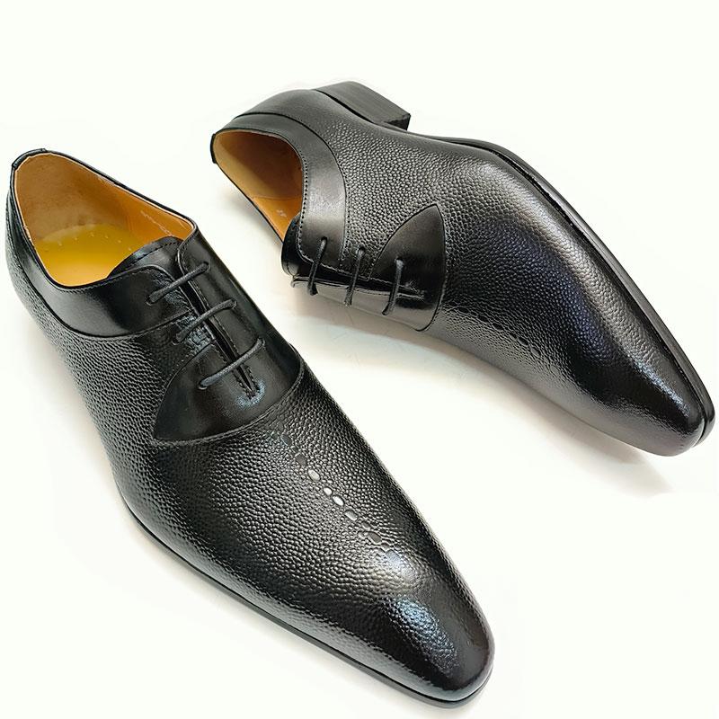 Fashion Classic Men's Leather Shoes Lace Up Fashion Genuine Leather Oxfords Men Shoes Handmade Dress Formal Office Trendy Man's Footwear