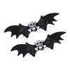 2Pcs Comfortable Fabric Skull Bat Hair Ornament Funny Barrettes Fashion Hair Accessory Perfect For Halloween Activities  Black