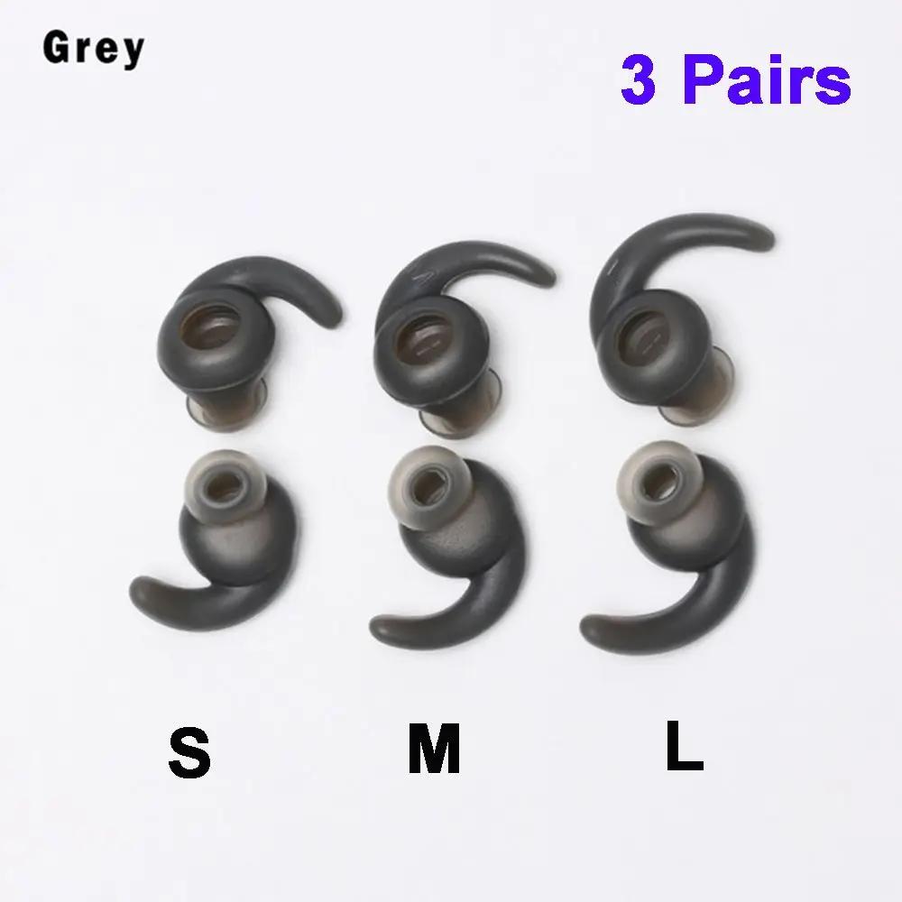 

For JBL 3 Pairs Silicone Cover Bluetooth Headset Accessories Headphone Ear Hooks Earhook Earphone Hook Eartips сірий