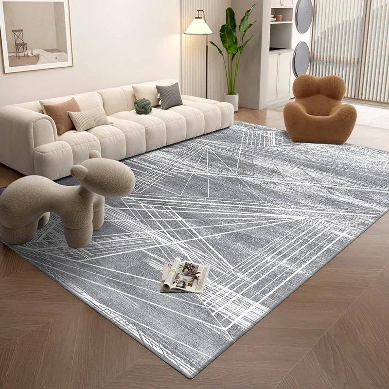 Nordic Style Textured Area Rug for Living Room Bedroom Oversized Machine Washable Non-Slip Soft Floor Mat