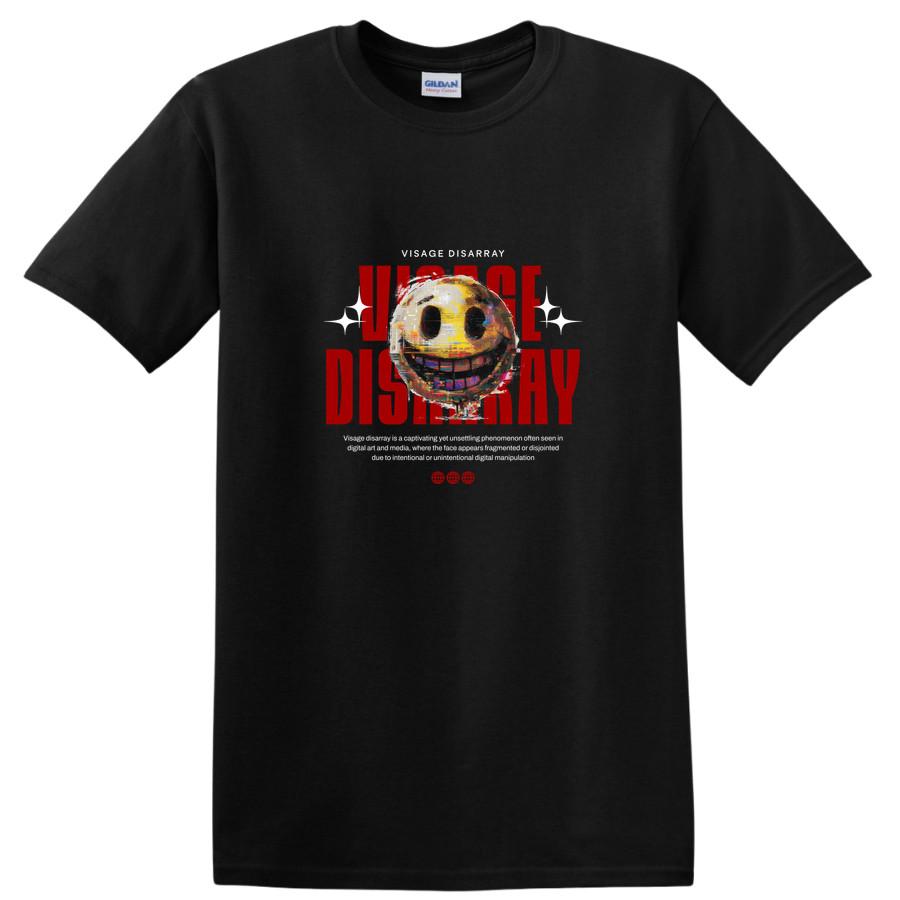 VIRAL DISARRAY Graphic T Shirt Funny Smiley Face Design for Casual Tee 3XL