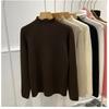 Autumn Winter Long Sleeve Semi-turtleneck Knitted Sweater Women Fashion Elegant Bottoming Shirt Pullover Warm Inner Loose Simple Top Basic Clothing