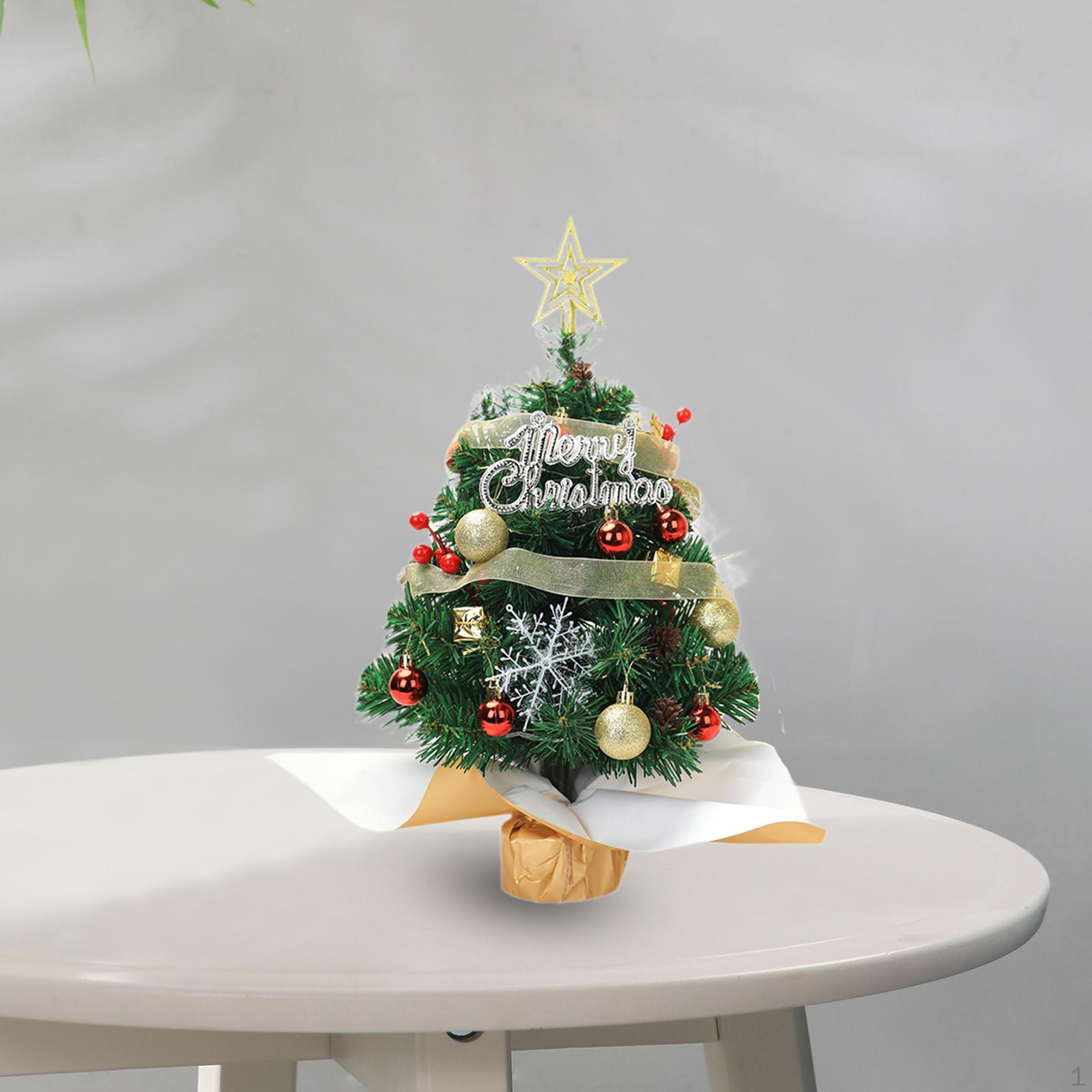 

Настольная рождественская елка с подвесными украшениями, настольная мини-рождественская елка для помещения, квартиры, дома