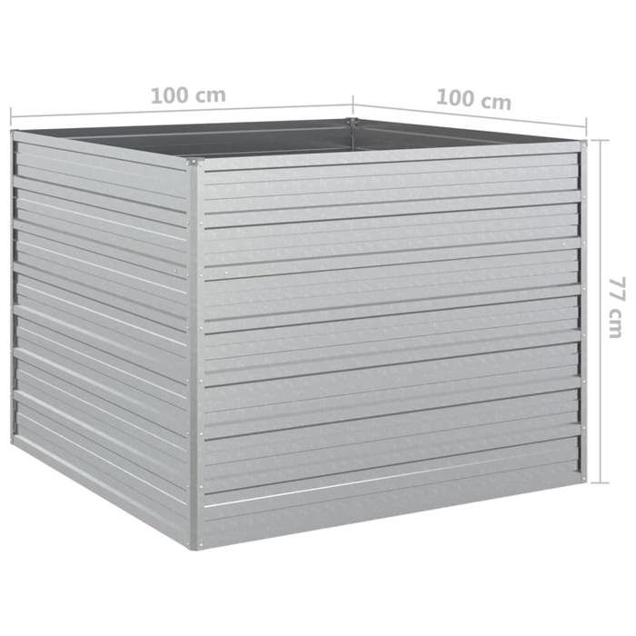 VidaXL Raised Garden Bed Planter Flower Box Plant Pot Planting Bed Balcony Outdoor 100x100x77 Cm Steel 316883