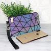Pochette Geometrica Floreale Iridescente da Donna Luminosa - Tendenza, Cambia Colore, alla Moda con Zip