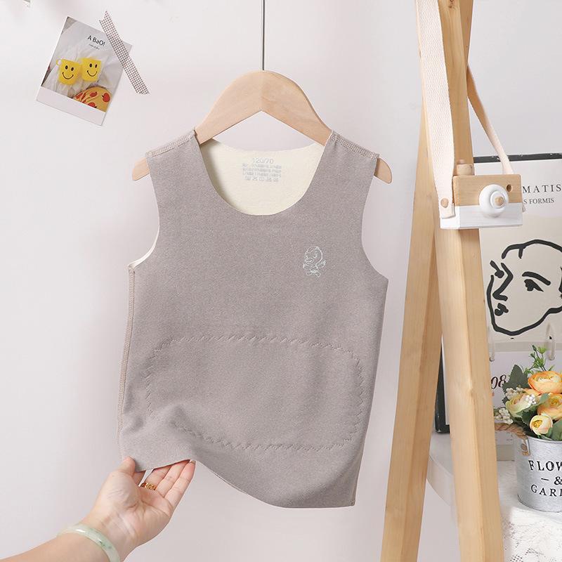 

Детский бесшовный флисовый жилет: Регулируемый детский согревающий пояс для живота для мальчиков и девочек - Осенне-зимняя безрукавка 100 cm