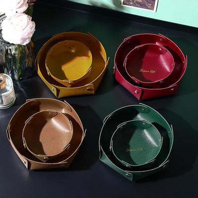 Nordic Faux Leather Tray for Keys & Jewelry Storage