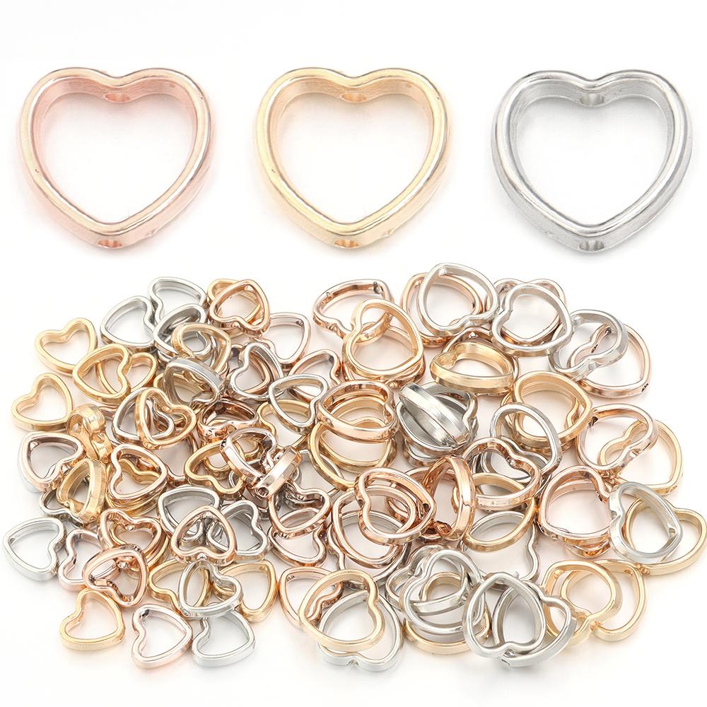 100pcs/lot Heart Hollow CCB Beads Love Heart Loose Spacer Beads For Jewelry Making DIY Necklace Bracelets Earrings Accessories