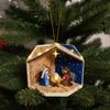 DIY Nativity Scene Ornament Kit with LED Lights Beginner Friendly Christmas Decoration Easy to Hang Holiday Ornament for Tree And Home