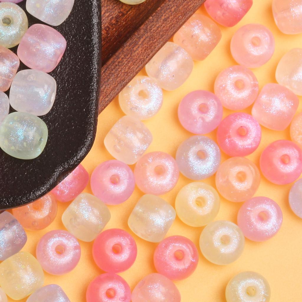 100pcs 9.7*10.8mm 8 Colors Acrylic Round Loose Beads for Bracelets Earrings Necklace Jewelry Making Fashion DIY Accessories