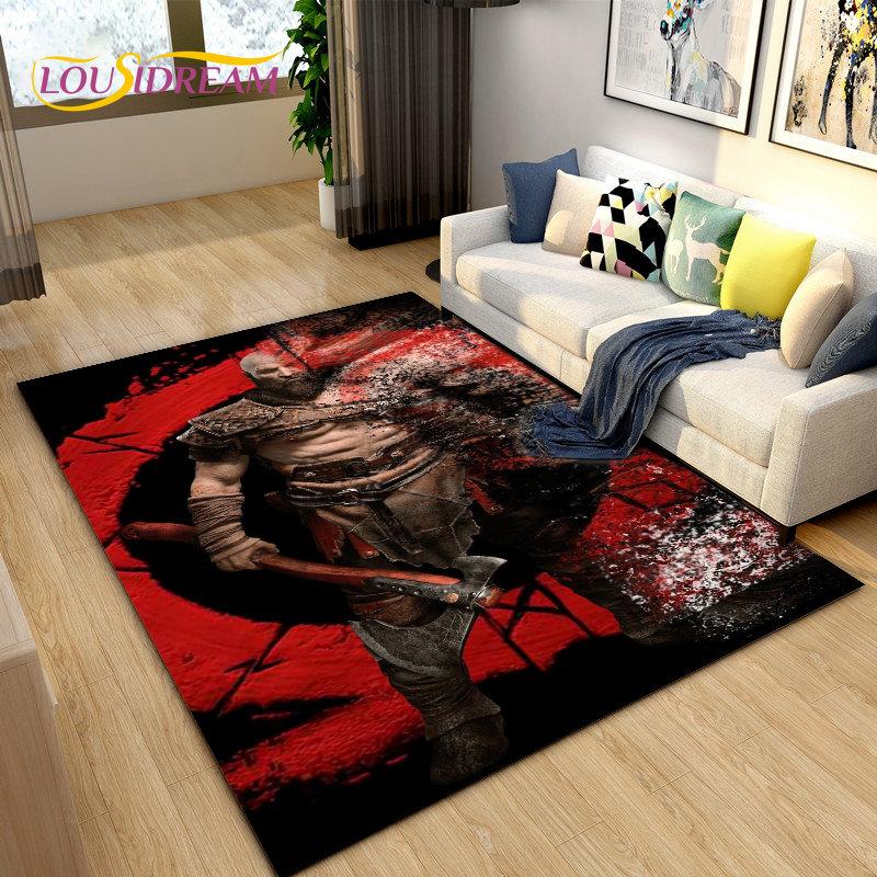 God of War Game Gamer  Area Rug Large,Carpet Rug for Living Room Bedroom Sofa Doormat Decoration,Kids Play  Non-slip Floor Mat